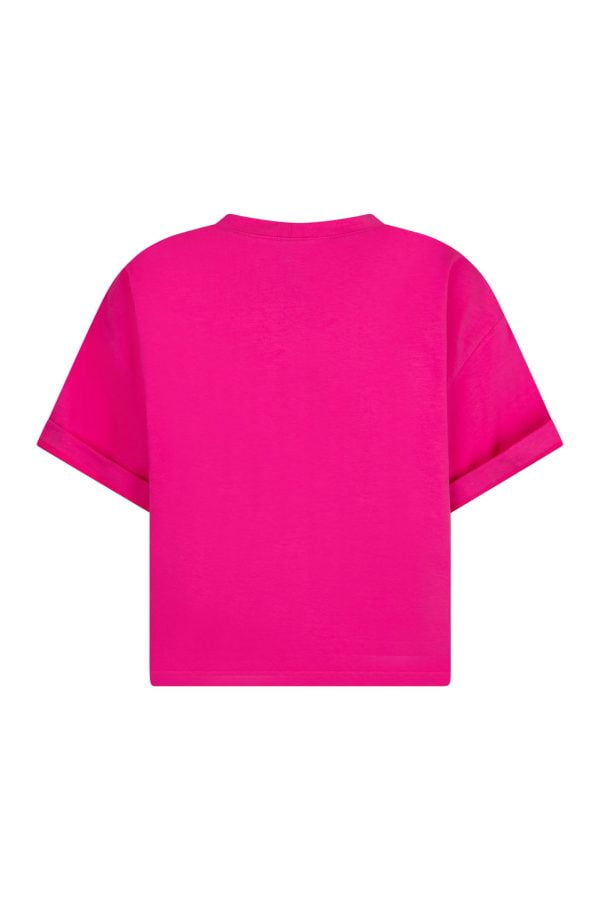 różowa koszulka damska długa