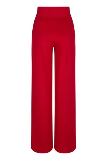 szerokie czerwone spodnie