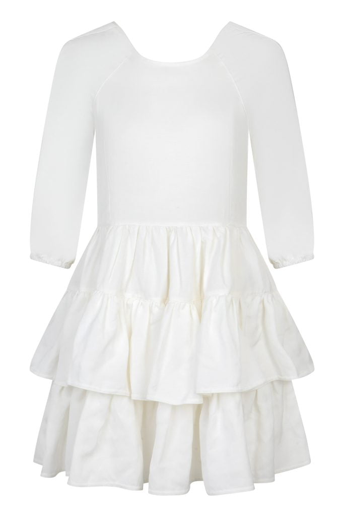 Biała sukienka z falbanami
