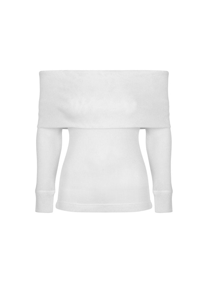 biały sweter damski