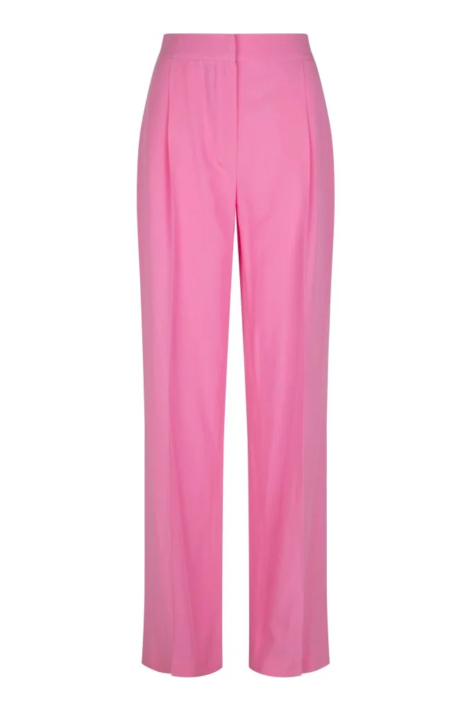 różowe spodnie z wiskozy
