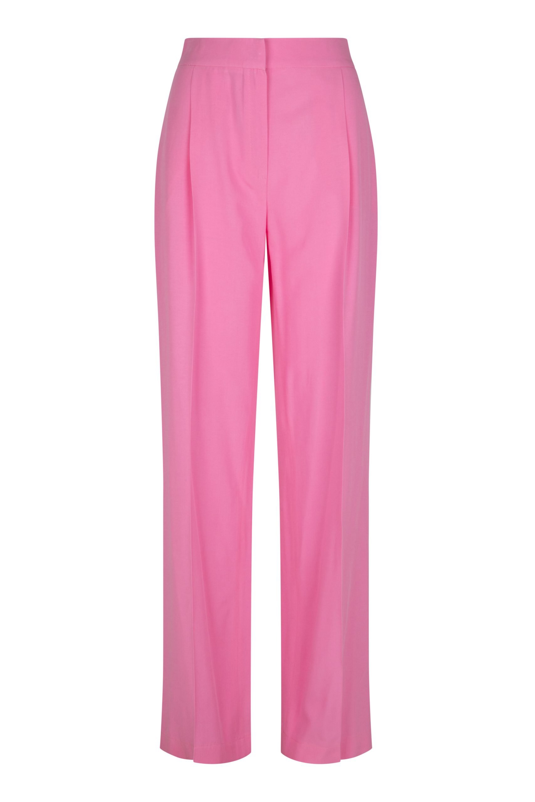różowe spodnie z wiskozy