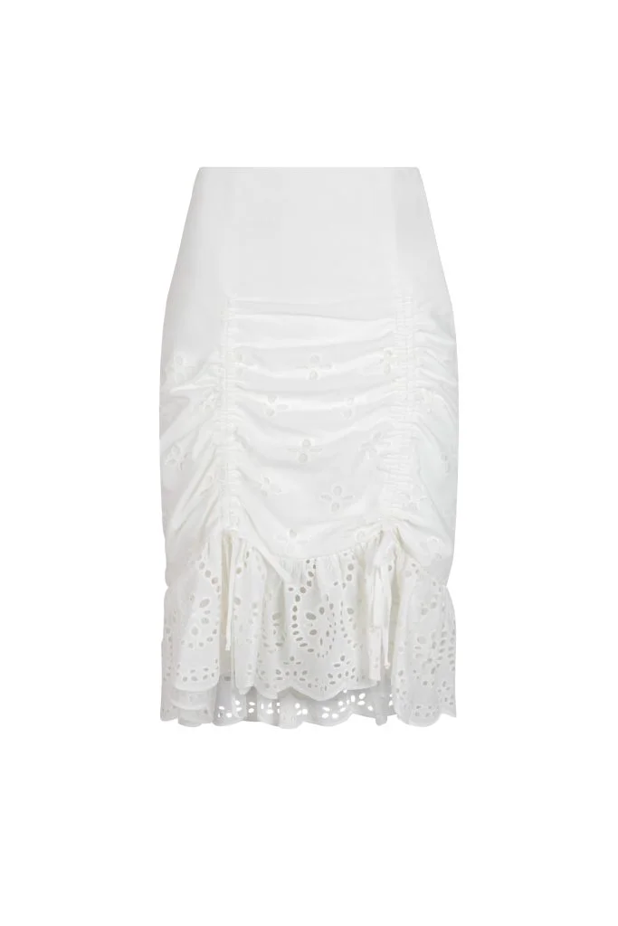 biała spódnica damska haft
