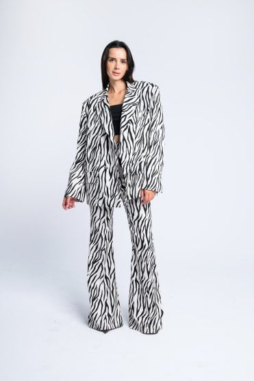 Marynarka oversize print zebra