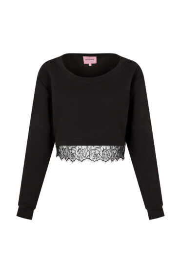 Czarna bluza damska z koronką