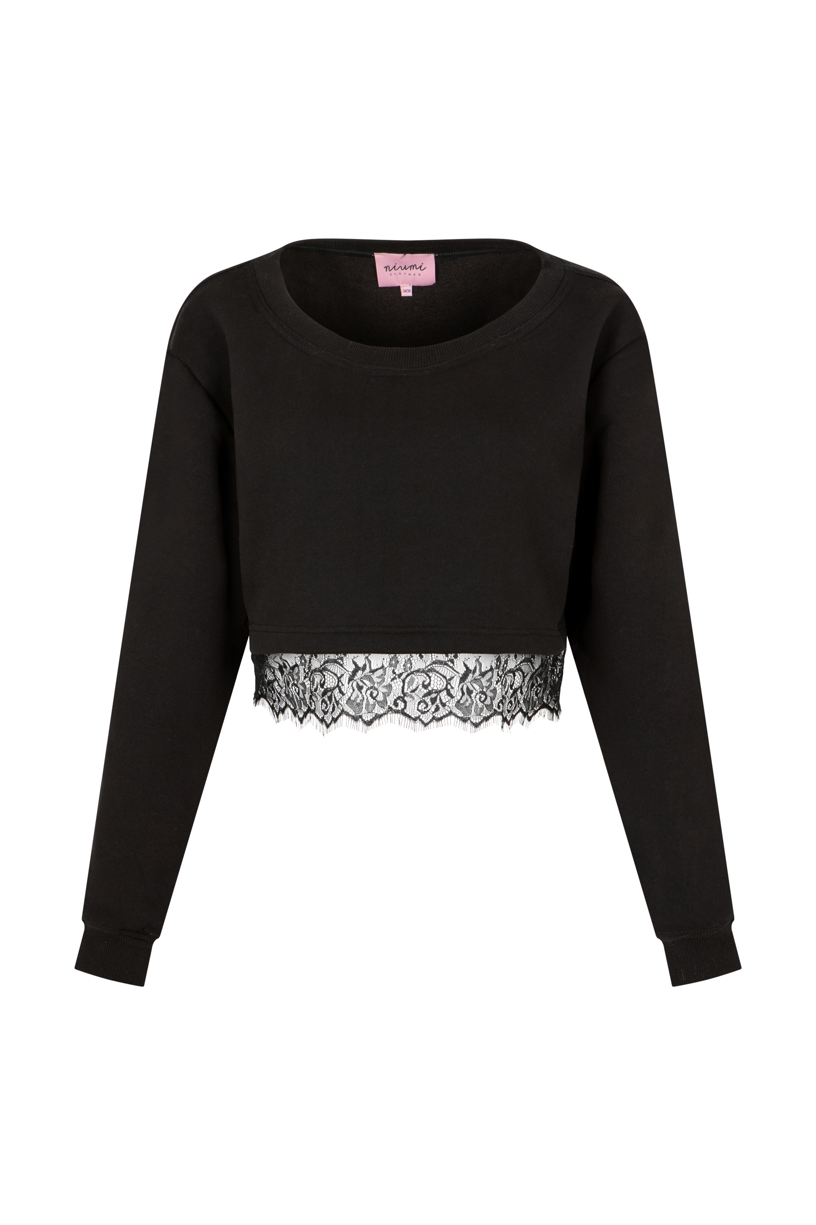 Czarna bluza damska z koronką