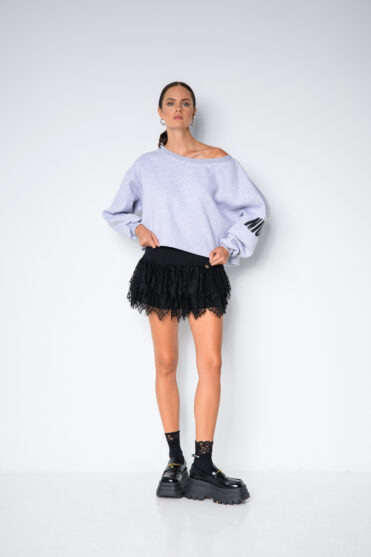 Czarne szorty damskie z koronką