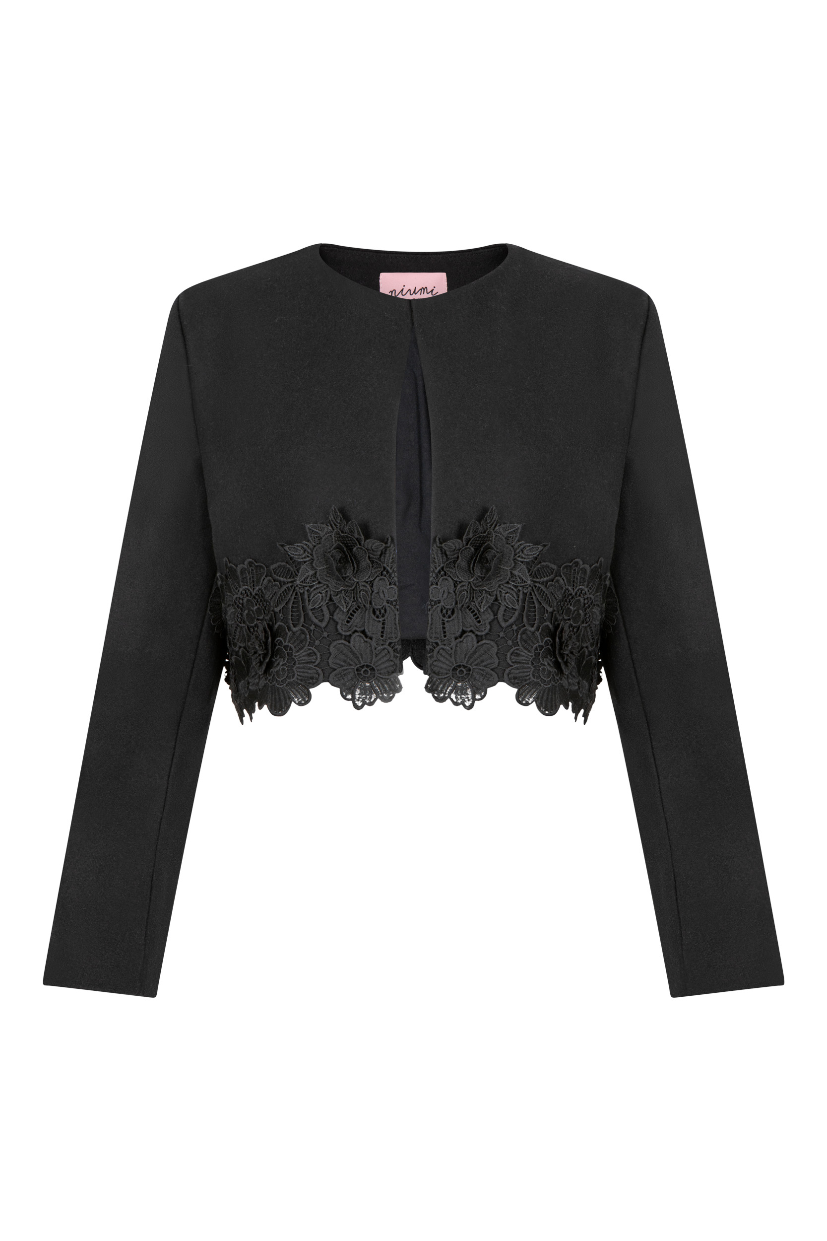 wełniana czarna kurtka damska