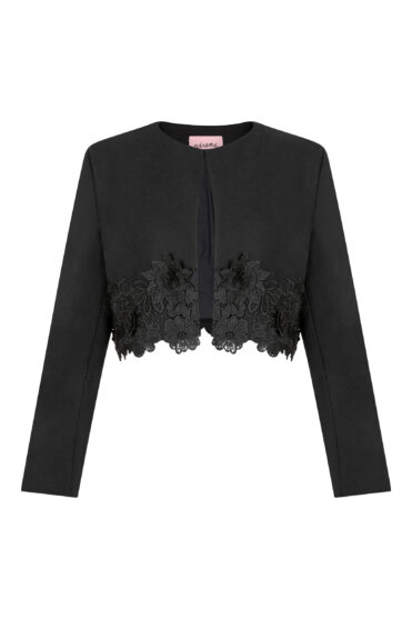 Czarna wełniana kurtka damska