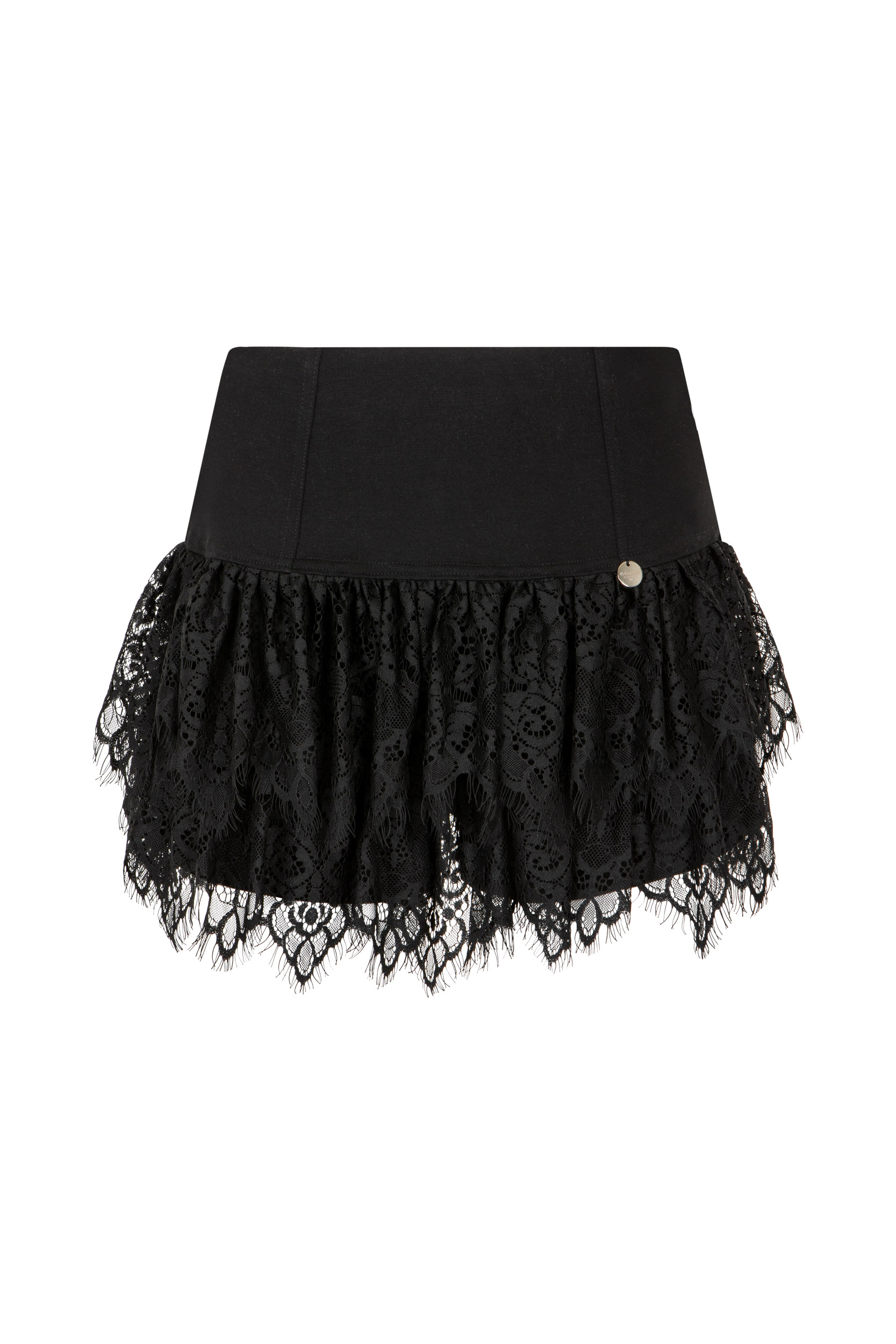 Czarne szorty damskie z koronką