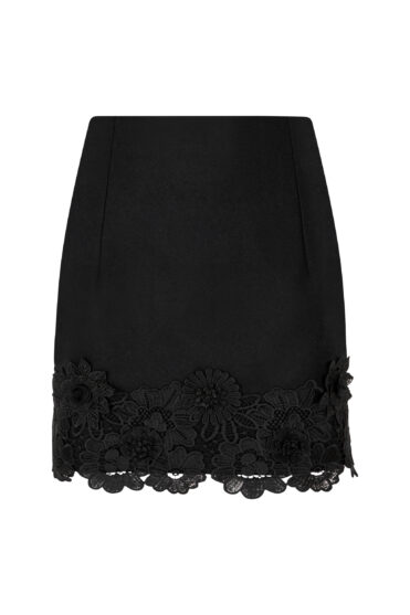 Czarna spódnica damska z koronką