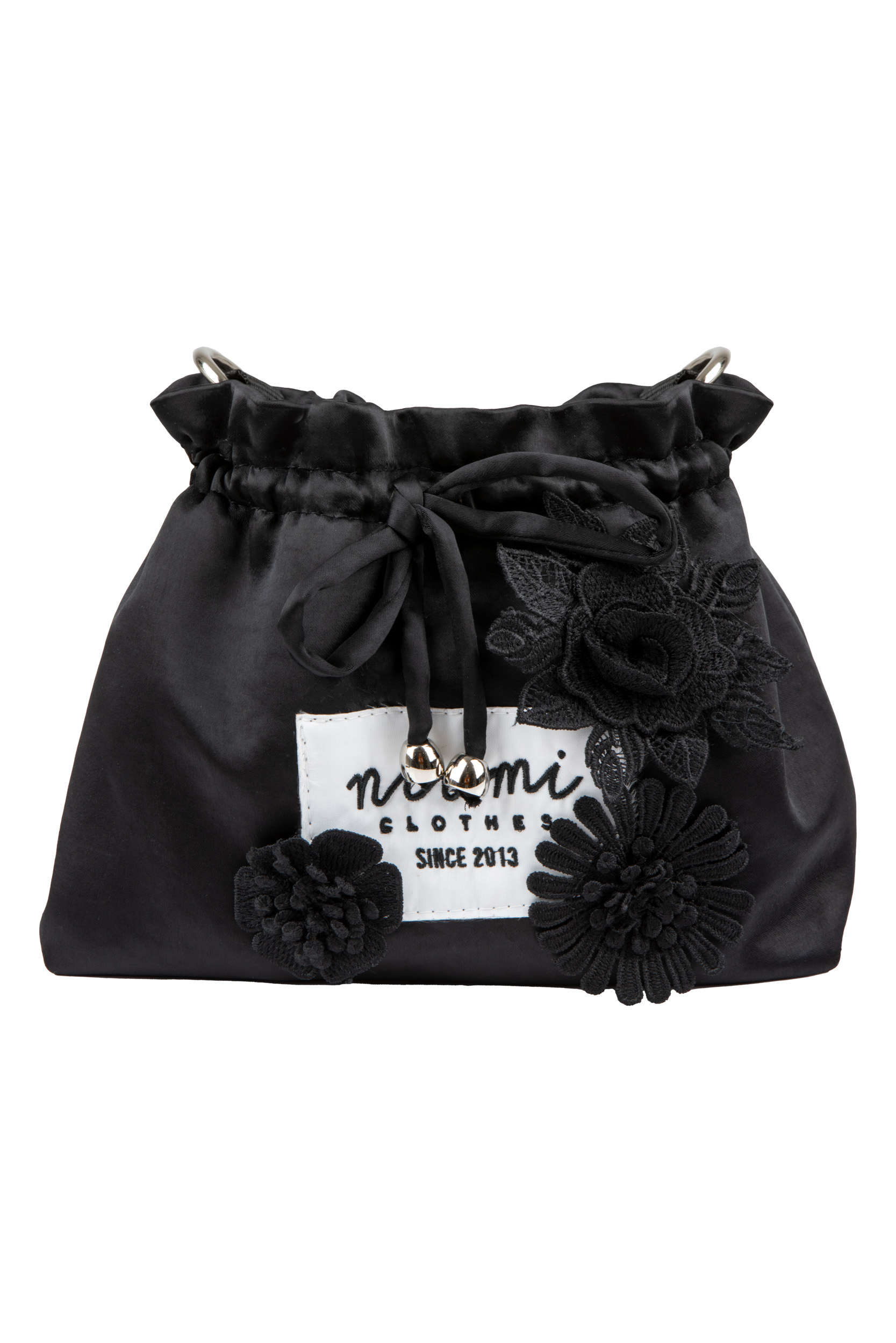 Czarna satynowa torebka damska