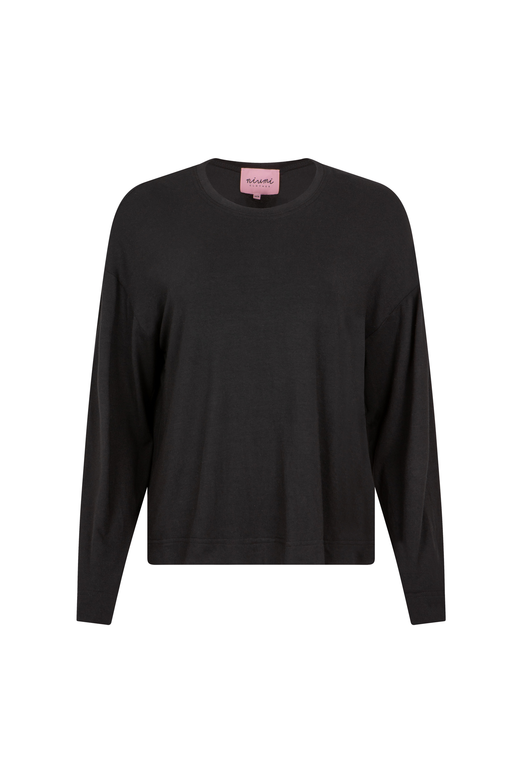 Czarna bluzka z modalu o luźnym kroju