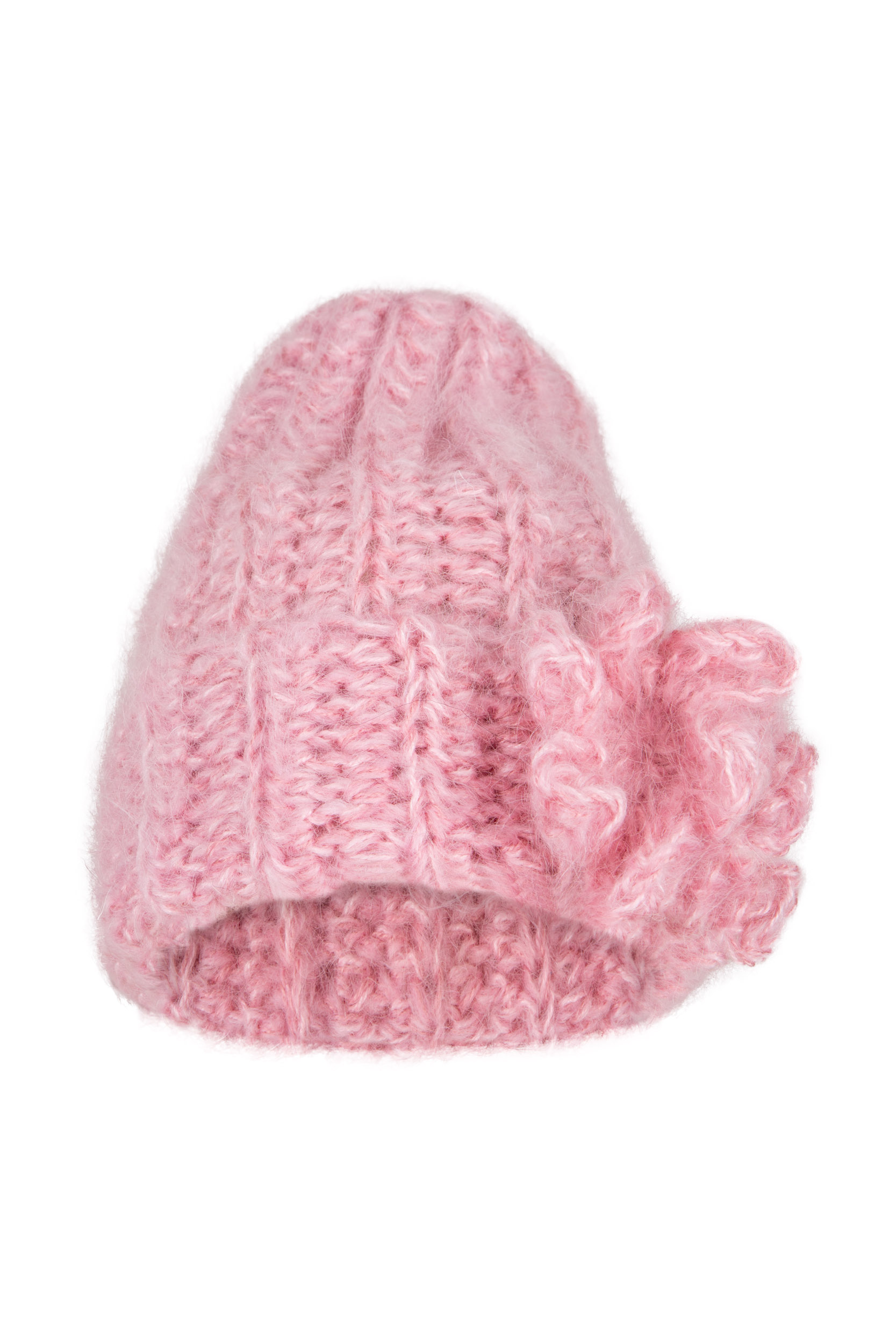 Różowa czapka damska handmade