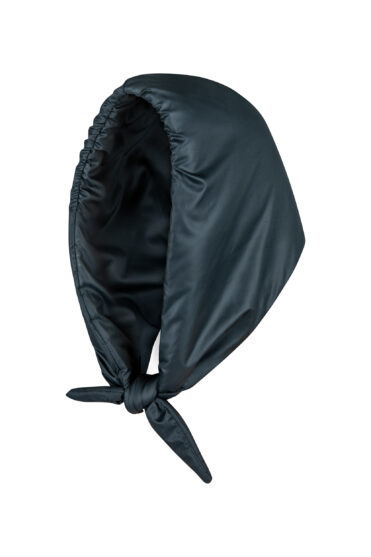 Czarny puchowy kaptur