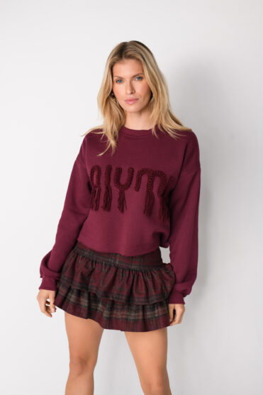 Bordowa bluza damska