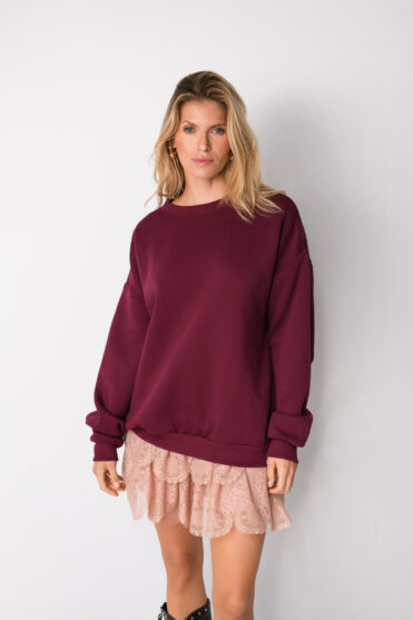 Bordowa bluza damska na jesień