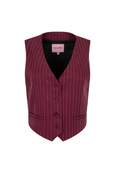 Bordowa kamizelka w paski