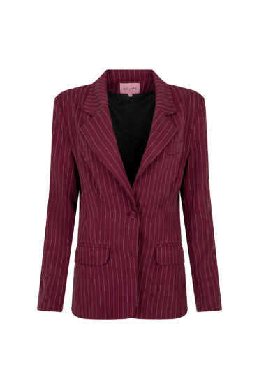 Bordowa marynarka w paski