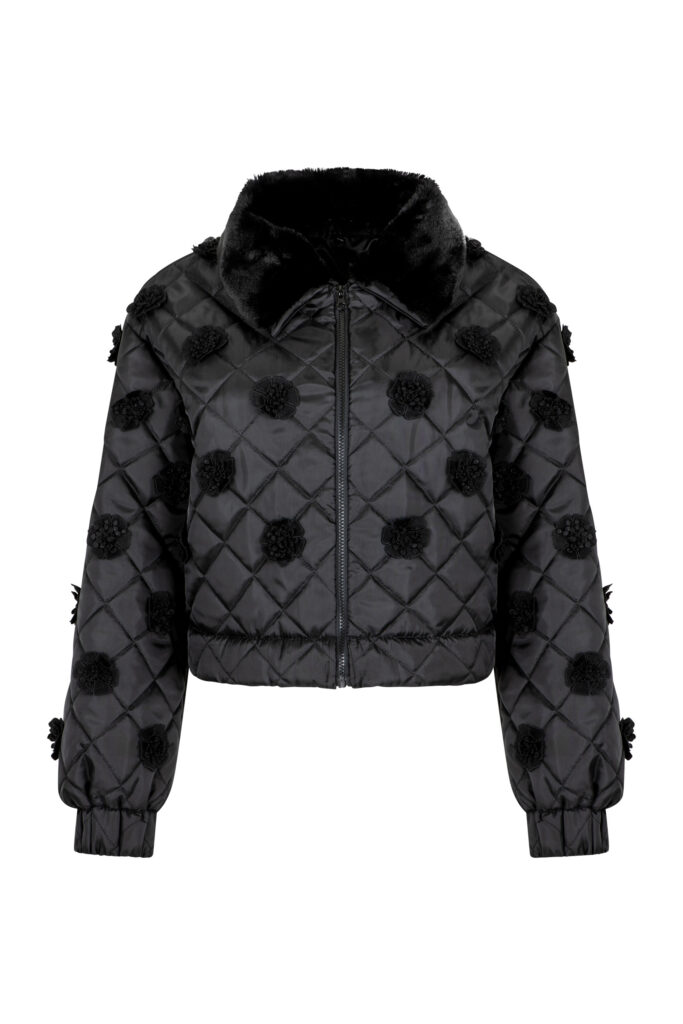 Czarna bomberka damska na jesień