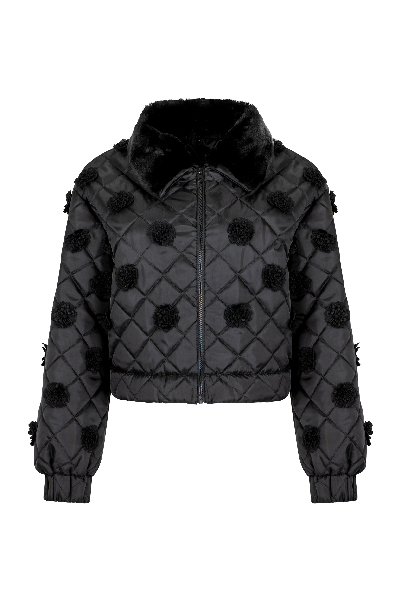 Czarna bomberka damska na jesień