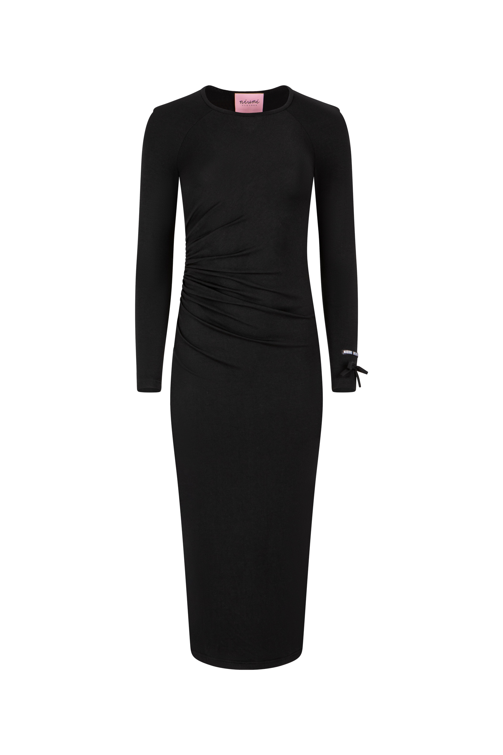 Czarna elastyczna sukienka midi
