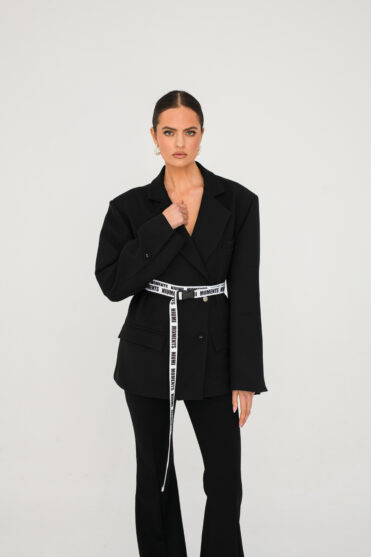 Pasek czarno-biały damski