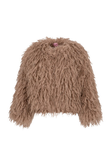 Futro na jesień w odcieniu beżowym