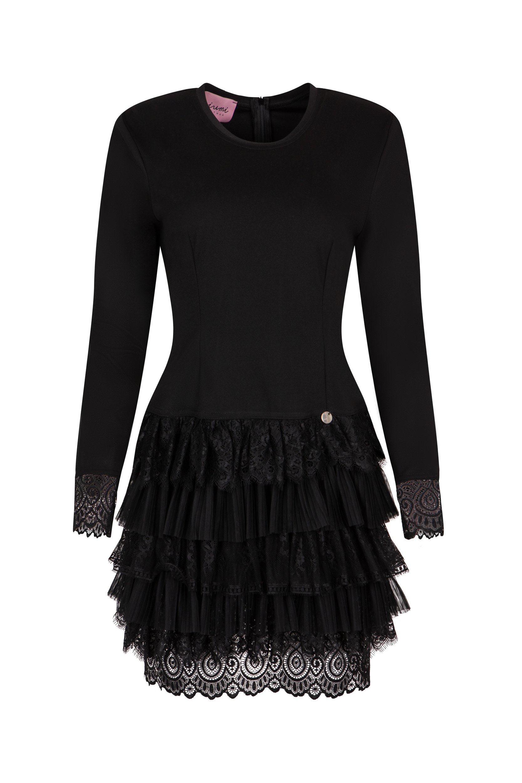 Czarna sukienka z falbanami