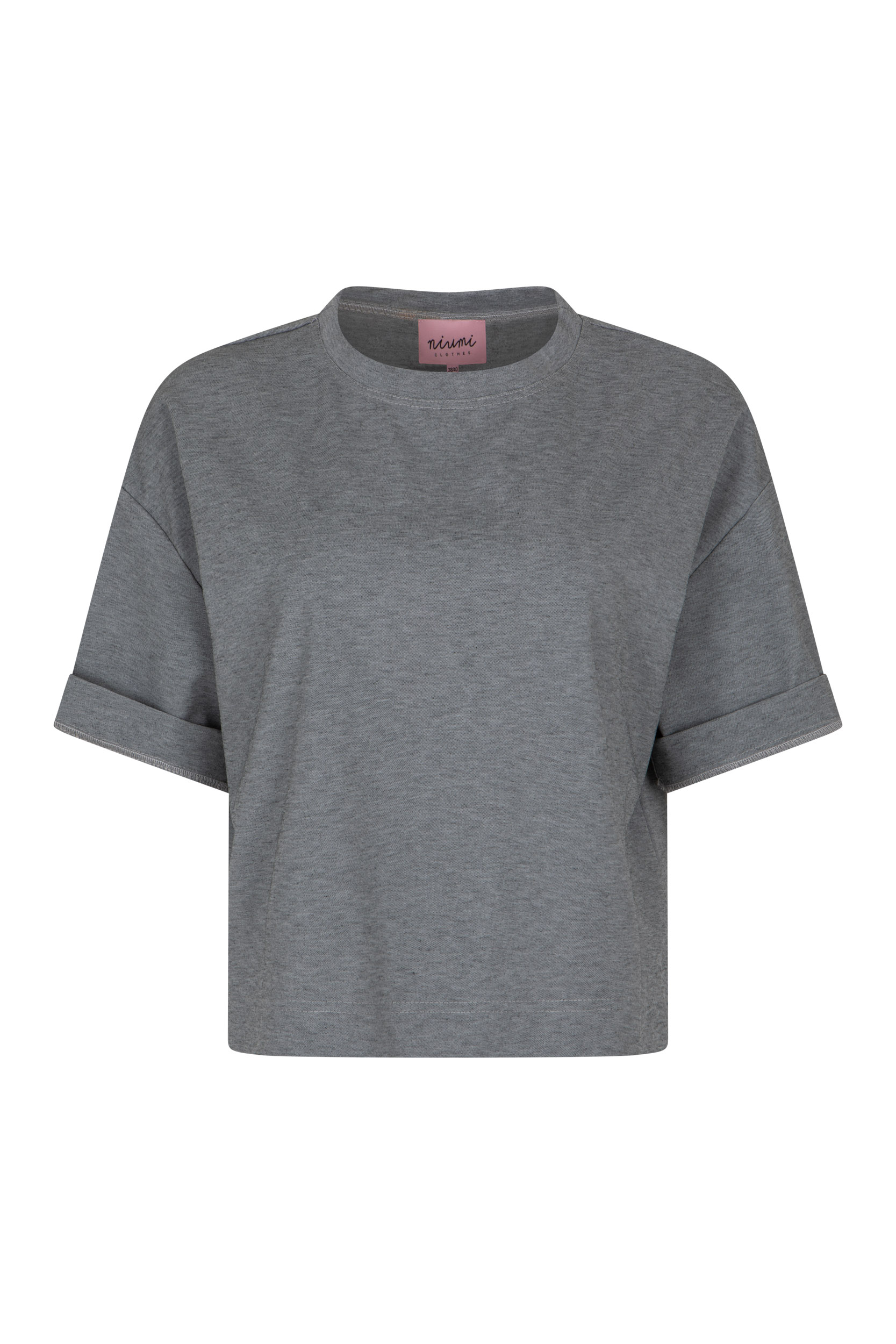 Krótki t-shirt oversize szary