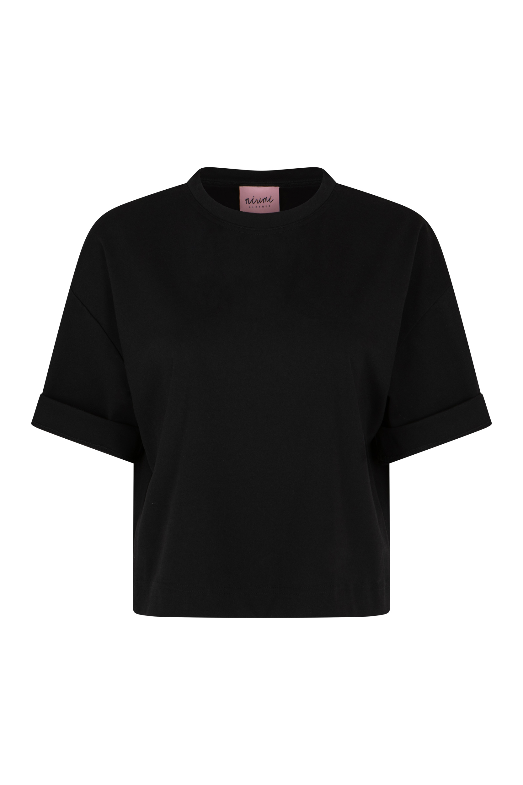 Krótki t-shirt oversize czarny