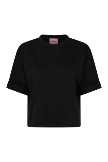 Krótki t-shirt oversize czarny