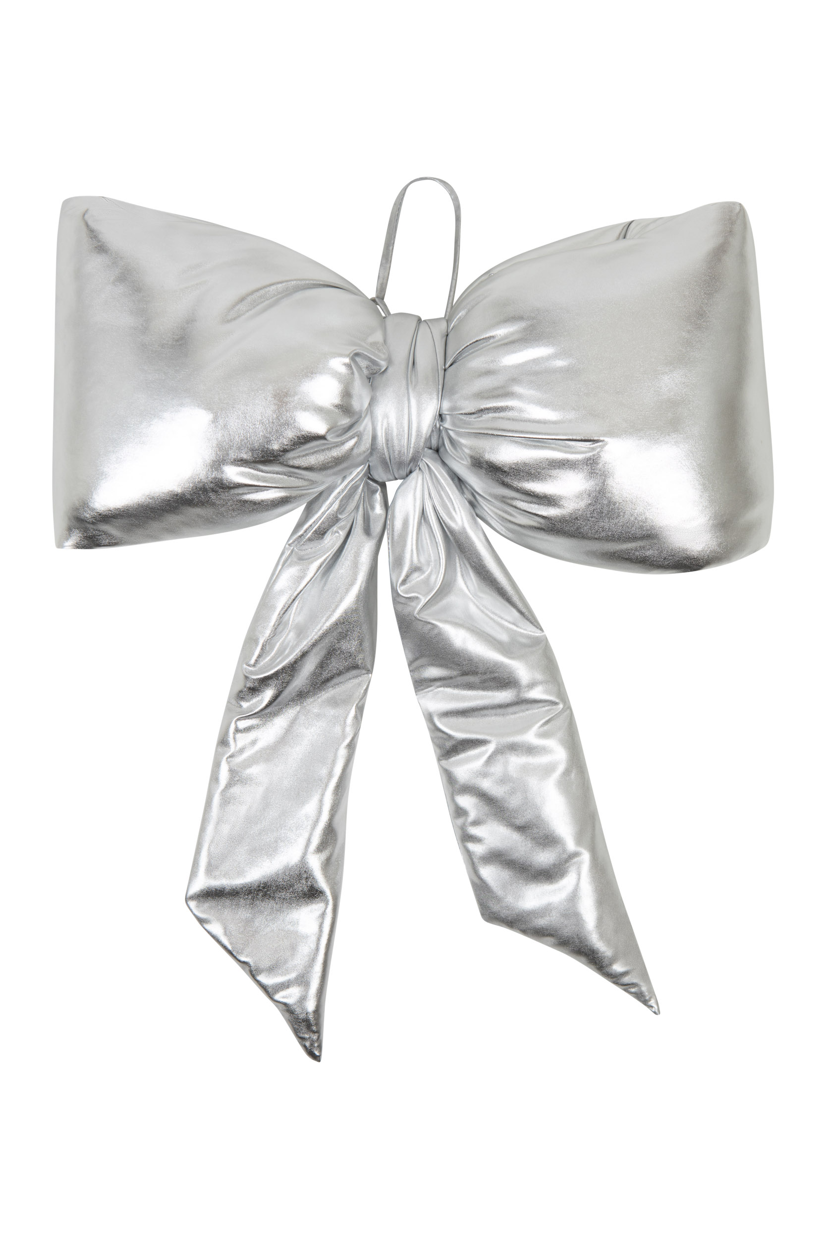 Świąteczna kokarda na choinkę w kolorze srebrnym