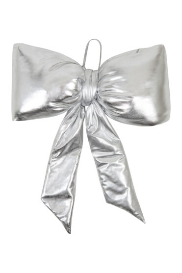 Świąteczna kokarda na choinkę w kolorze srebrnym