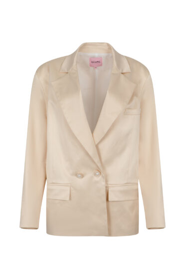 Satynowa marynarka damska ecru