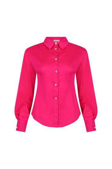 Bawełniana koszula damska w kolorze fuksjowym