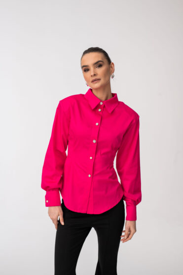 Bawełniana koszula damska w kolorze fuksjowym