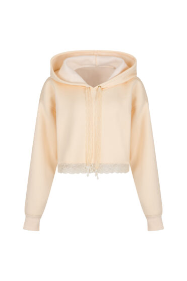 Kremowa bluza z kapturem na wiosnę