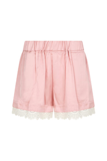 Satynowe szorty z koronką