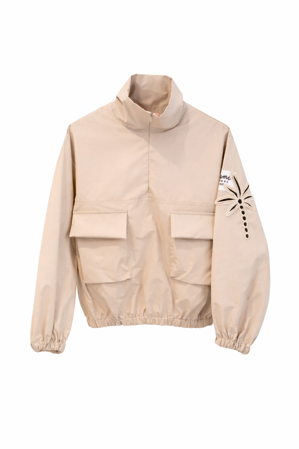 Beżowa kurtka wiatrówka damska