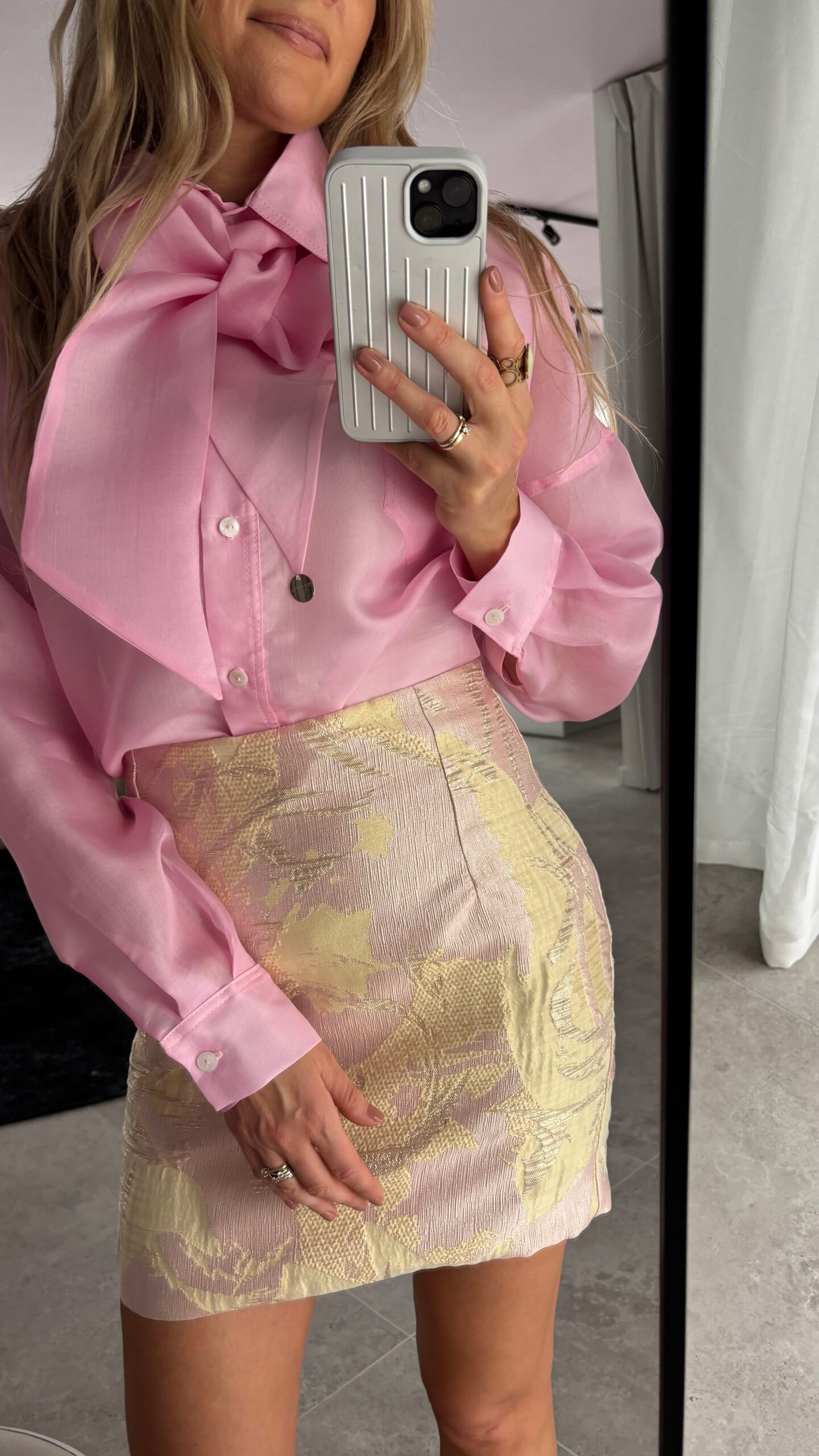 Jedwabna koszula damska różowa