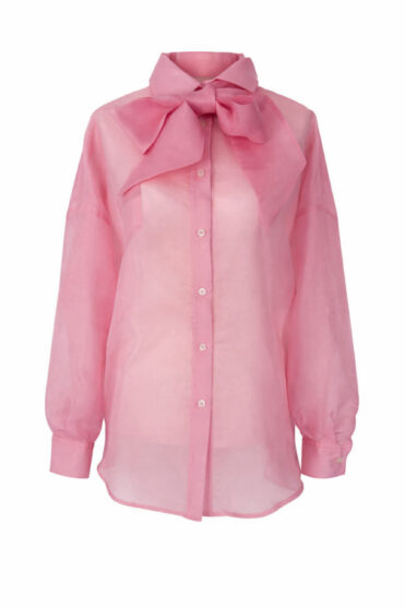 Jedwabna koszula damska różowa