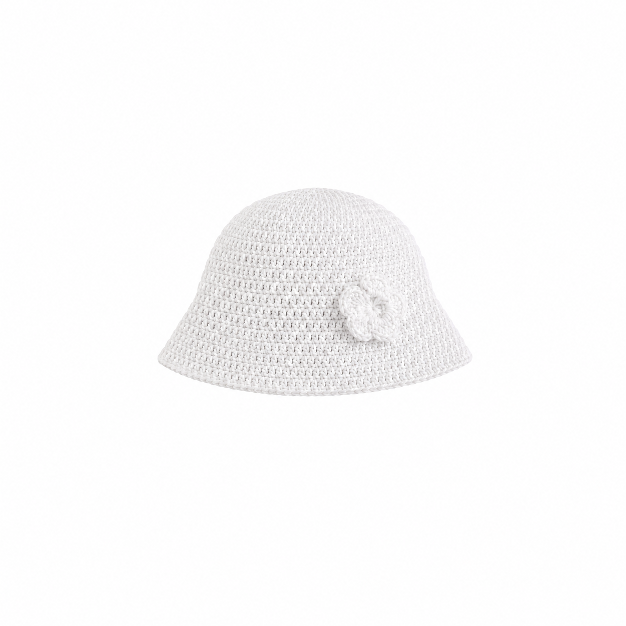 Biały kapelusz typu bucket