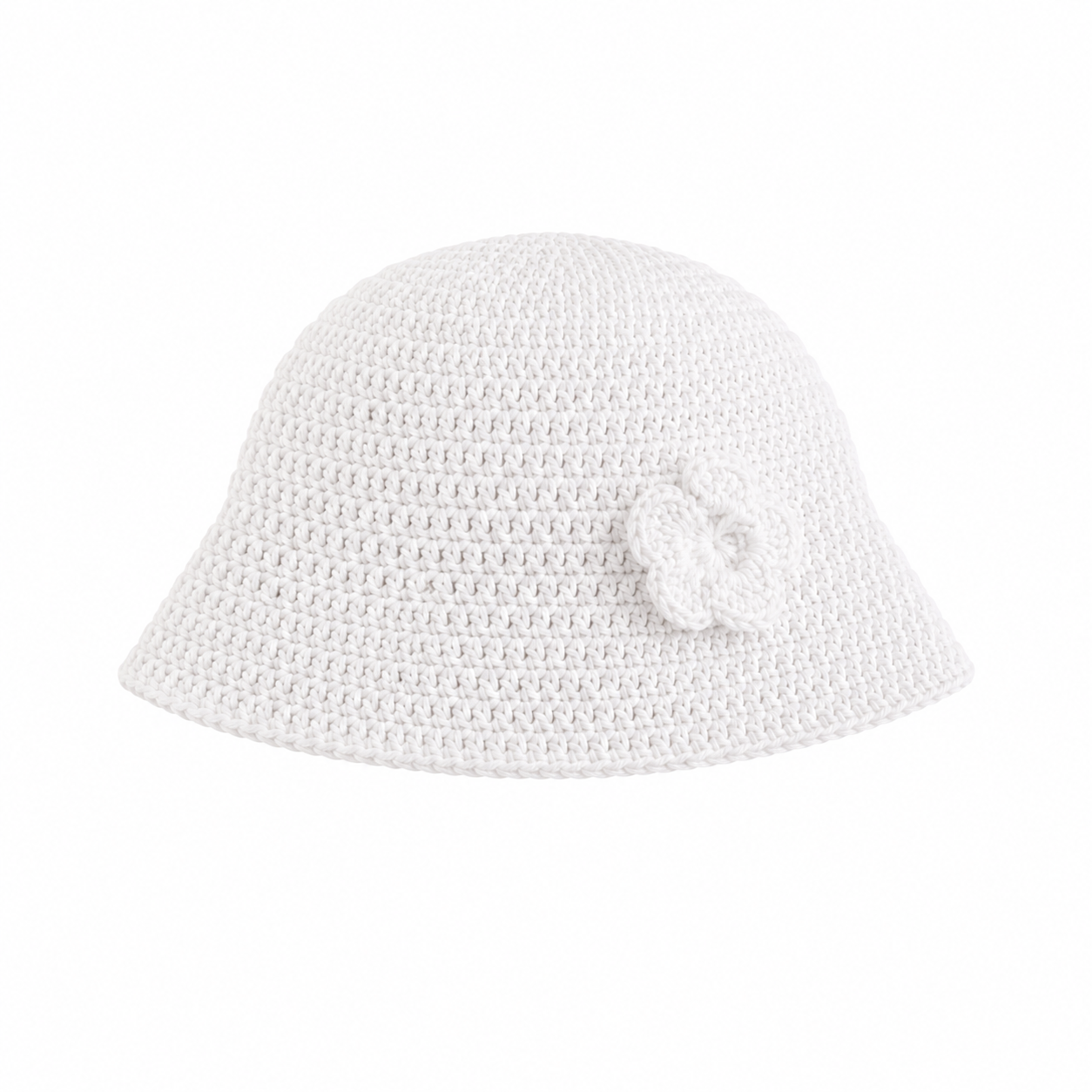 Biały kapelusz typu bucket