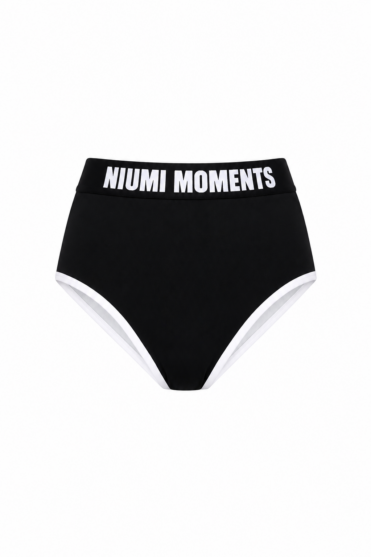 Dół od bikini czarno-biały