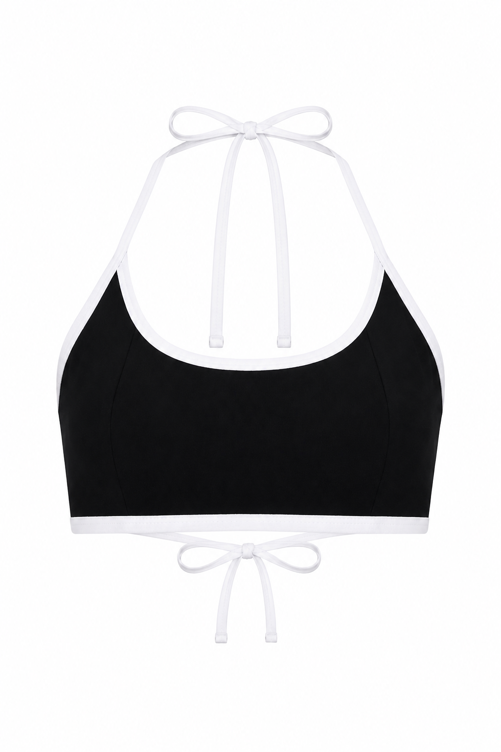 Top bikini na plażę czarno-biały