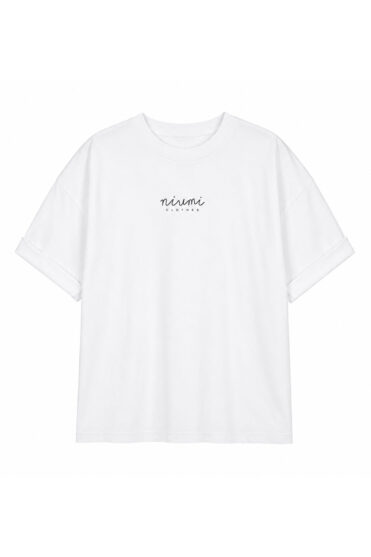 Bawełniany t-shirt z logo biały
