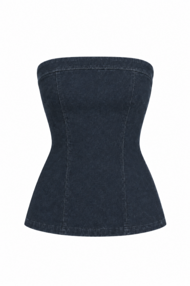 Jeansowy top typu gorset