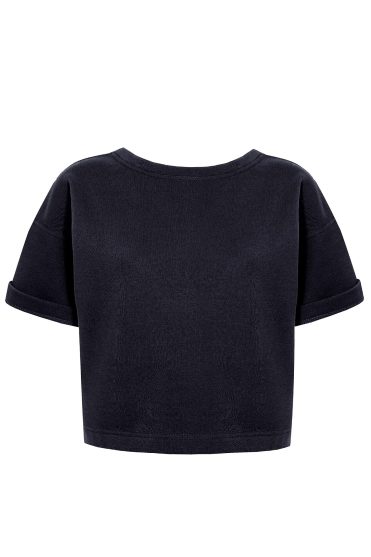 Bluza z krótkim rękawem w kolorze czarnym