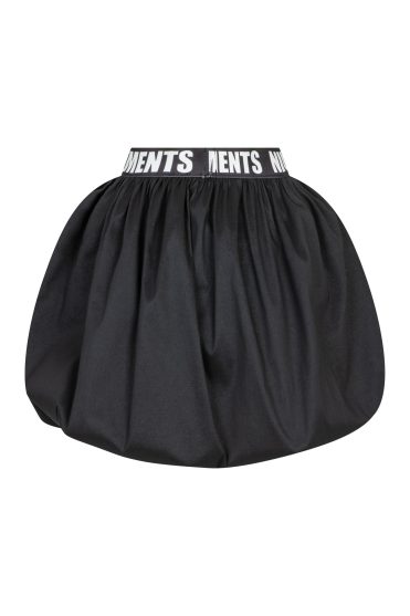 Czarna mini spódniczka bombka z logowaną gumą